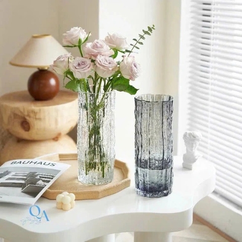 S3. Bình Hoa Trụ Hình Vân Sóng Nước 25x9,5cm