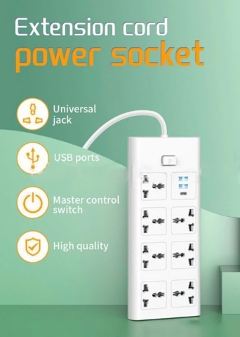 CT4. Ổ Cắm Điện Trắng 21 Lỗ 2 Cổng Usb 1Type C