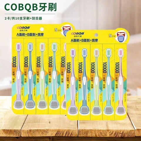 B8. Sét 2 bàn chải kèm cạo lưỡi COBQB