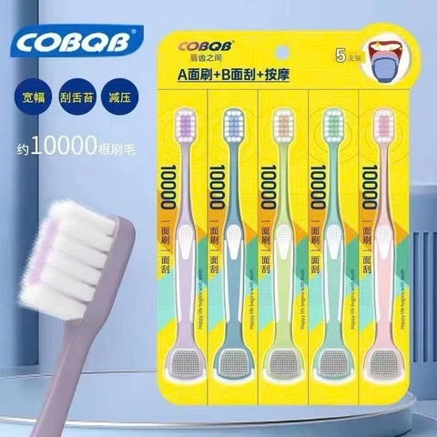B8. Sét 2 bàn chải kèm cạo lưỡi COBQB