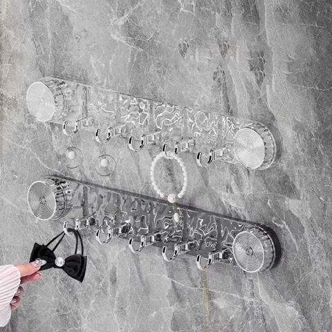 CT5. Thanh móc dán tường bạc xám trong suốt chân không