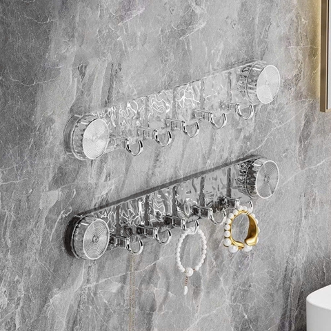 CT5. Thanh móc dán tường bạc xám trong suốt chân không