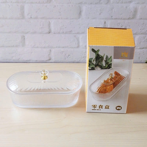 Thố mứt thuỷ tinh bầu dục siêu sangg 17x5x7,5cm