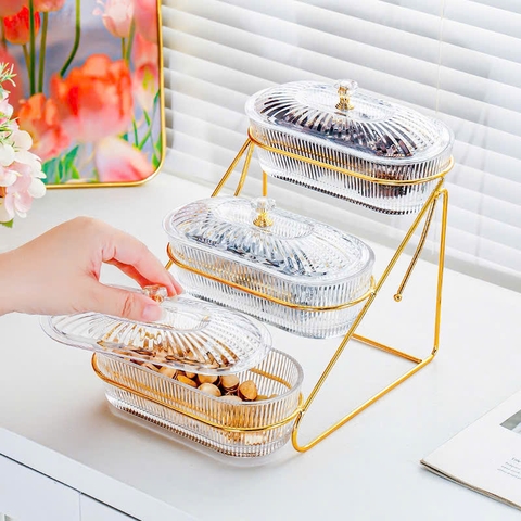 Thố mứt thuỷ tinh bầu dục siêu sangg 17x5x7,5cm