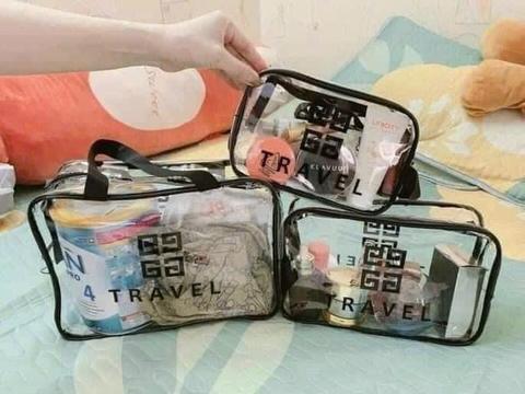 B7.3 Sét 3 túi nhựa đựng mỹ phẩm trong suốt cao cấp