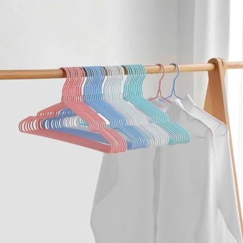 Sét 10 móc phơi quần áo màu hồng 40cm