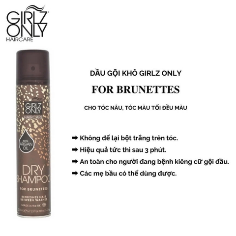 B3. Dầu Gội Khô Girlz Only Dry Shampoo 200ml