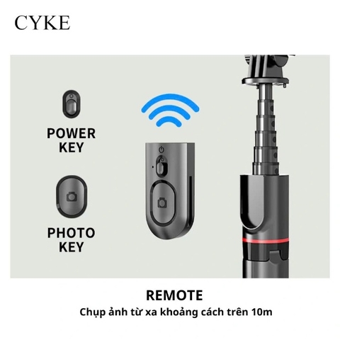 Gậy chụp hình màu đen Tripod Selfie Stick L12 BLT 1060mm