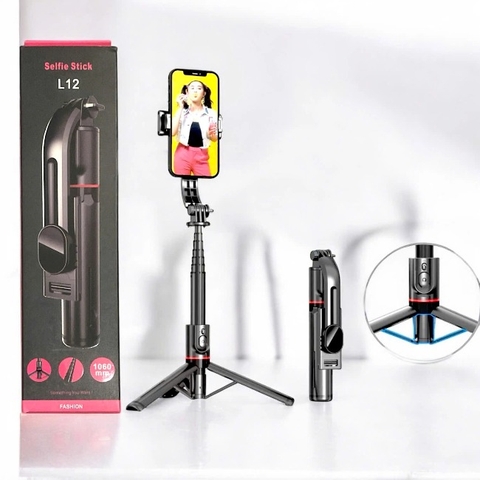 Gậy chụp hình màu đen Tripod Selfie Stick L12 BLT 1060mm