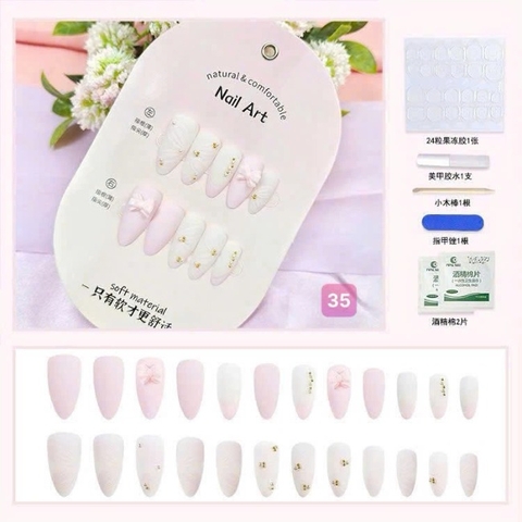 Set 24 móng đính đá kiểu keo