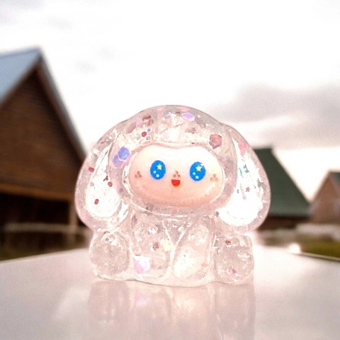 Charm kim tuyến Cún đốm trong suốt dễ thương 3x4cm