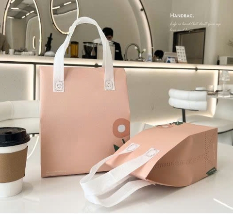 19.12. Túi giữ nhiệt 2 lớp miệng gấp họa tiết hoa 21*26*11cm