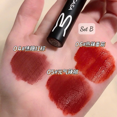 16.3 Set 3 son kem thỏ đen MAGIC CASA Dark Rabbit Lip Clay