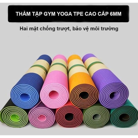 Thảm tập Yoga 2 lớp chống trơn trượt 6mm 183cm x 61cm