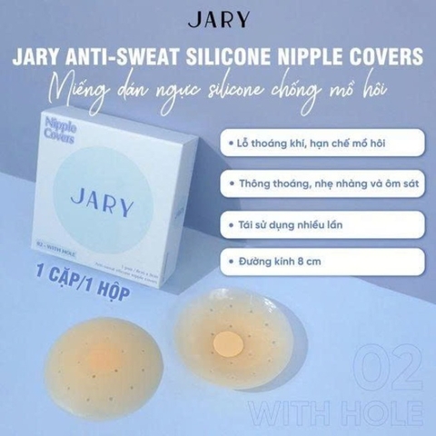 17.1 Hộp 2 Miếng dán ngực silicone Jary Nipple Covers #02 Chống mồ hôi
