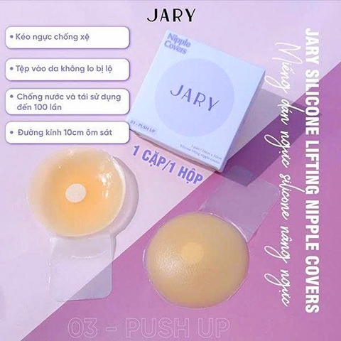 17.1 Hộp 2 Miếng dán ngực silicone Jary Nipple Covers #03 Nâng ngực