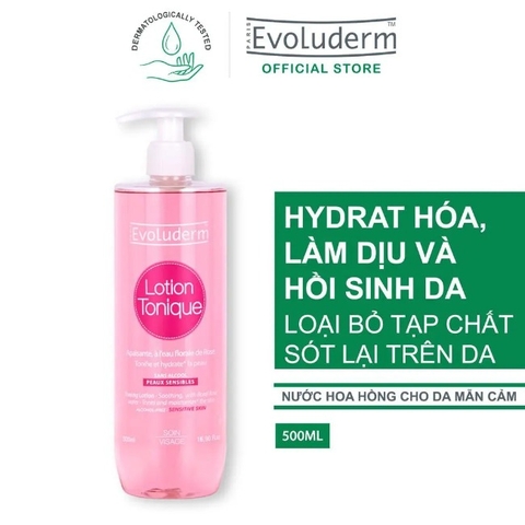 Nước Hoa hồng cho da khô, nhạy cảm Evoluderm 500ml