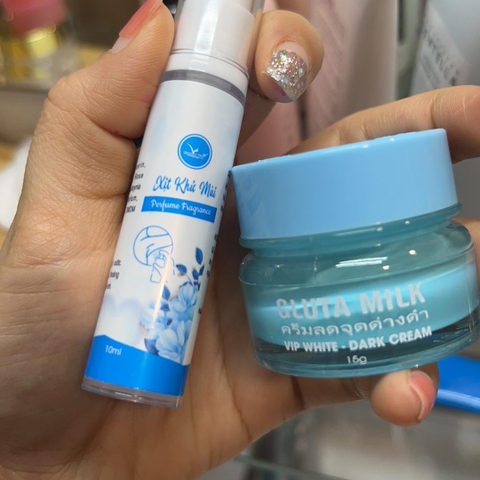 14.10 Kem t.rị thâm nách Gluta Milk 15g tặng xịt khử mùi Thái Lan (không vỏ hộp)