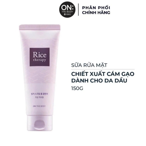 16.10 Sữa rửa mặt  On the body Rice therapy Rice Bran Scrub  Foam Cleanser 150ml