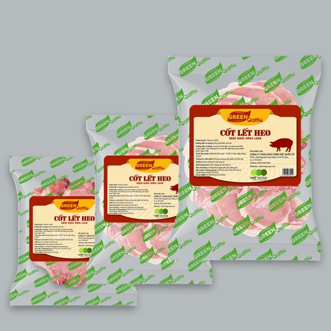 Cốt lết heo nhập khẩu đông lạnh Green Cattle (túi 1kg - 3kg - 5kg) - Brazil