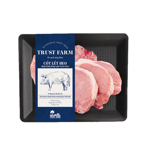 Cốt lết heo nhập khẩu đông lạnh Trust Farm (khay 500g) - Brazil