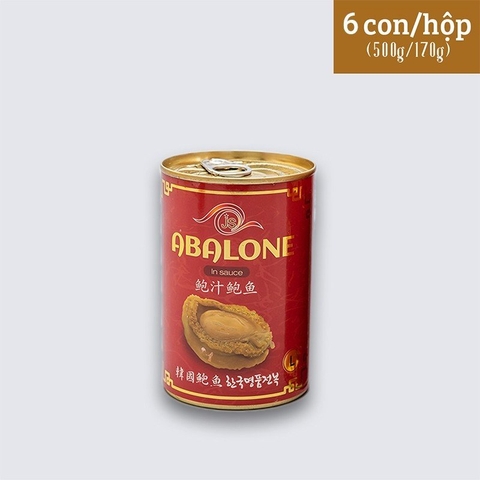 Bào ngư đóng lon JinShim (JS) Abalone Hàn Quốc (L, 6 con/lon)