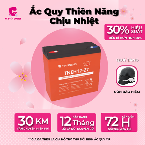 Ắc quy Thiên Năng chịu nhiệt 27Ah (Bộ 4 bình)