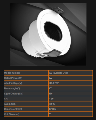 Downlight Invisible Oval (Downlight chiếu sâu OVAL)