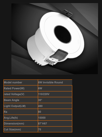 Downlight Invisible Round (Downlight Chiếu sâu Tròn)