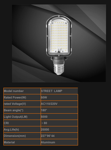 Streetlight LED 50W (Đèn đường 50W)