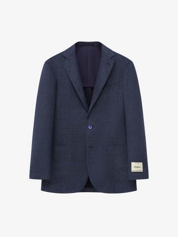 Indigo Blue Wool/Silk/Linen 'Balloon' Blazer 04D