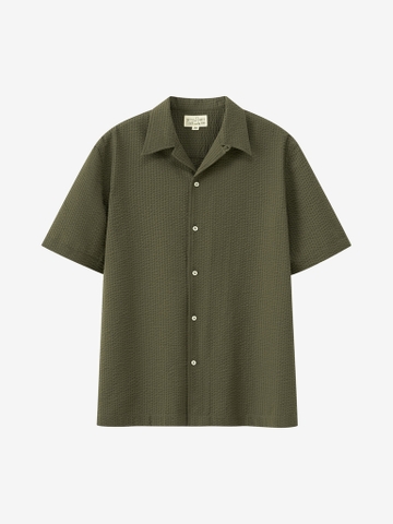 Ernest Shirt | Olive Seersucker
