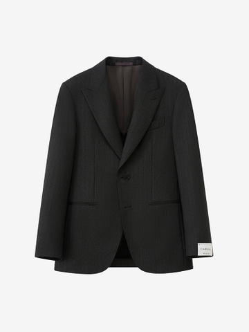 Norma Peak Lapel Grey Herringbone Suit