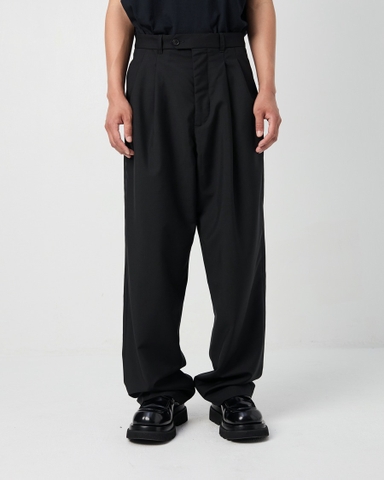 Double Pleated Pants In Dark Grey