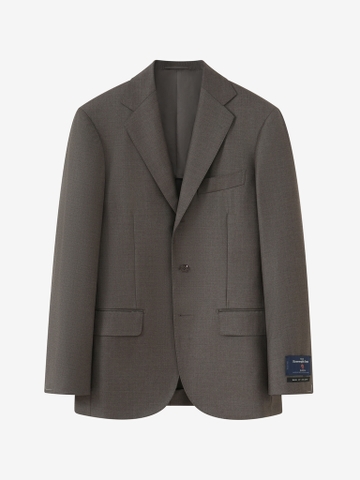 Taupe Solid Suit in E.Zegna 'Electa' 22F