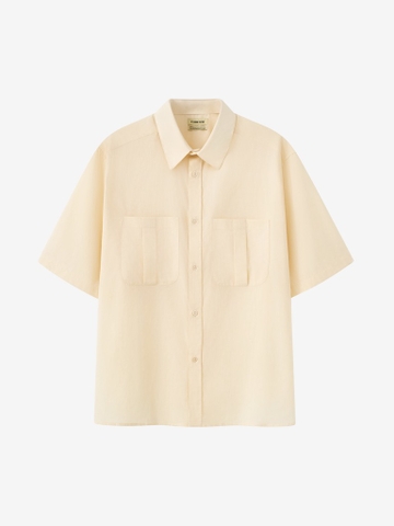 Short Sleeve Painter's Shirt In Cream