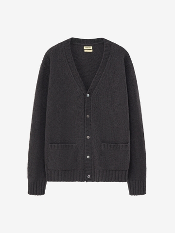 Storm Grey Boucle Wool Student Cardigan