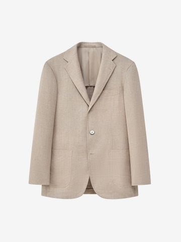 Beige Mono Glencheck Wool/Linen 'Meister' Sport Jacket 03G
