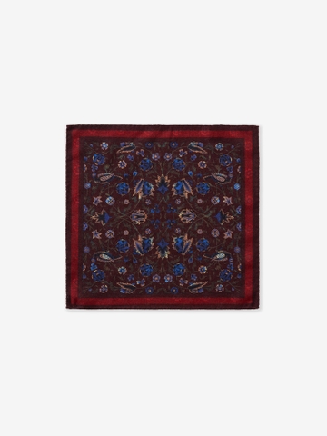 Dark Maroon Pavo Wool Pocket Square
