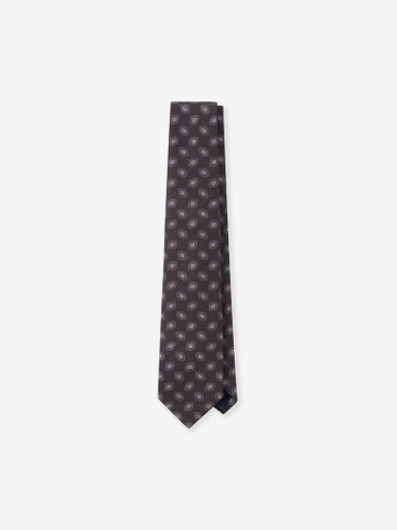 Dark Grey/Navy Diamond Medallion Wool Tie