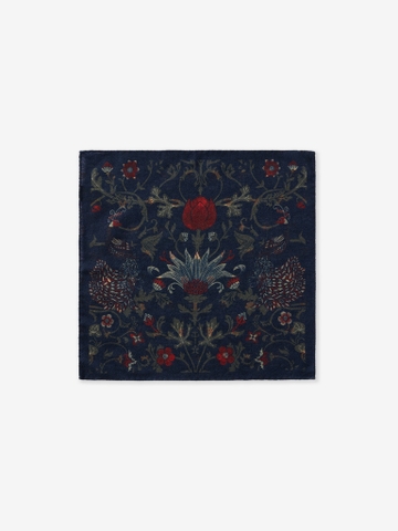 Dark Navy Verdant Wool Pocket Square