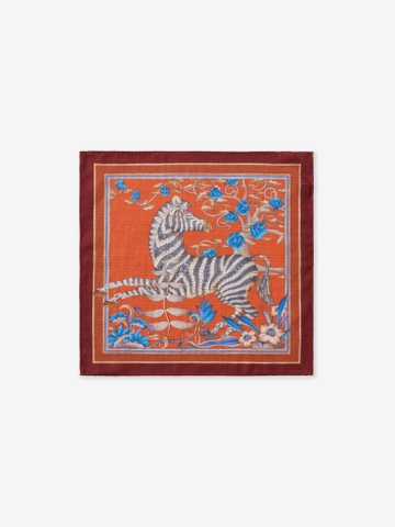 Blooming Zebra Wool Pocket Square