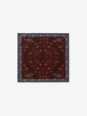 Sangria Quatlutor Elephanti Wool Pocket Square
