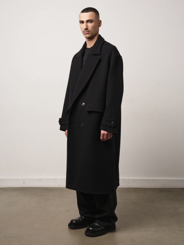 Áo khoác Double Breasted Overcoat In Black