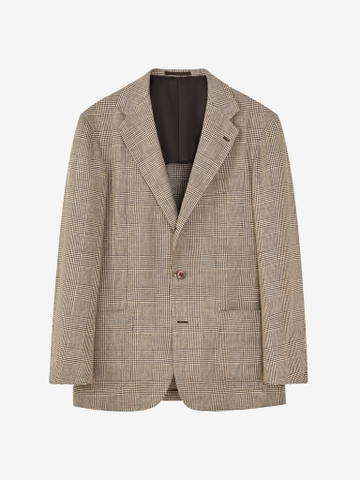 Irish Linen Light Brown Glencheck Meister Sport Jaket 04F