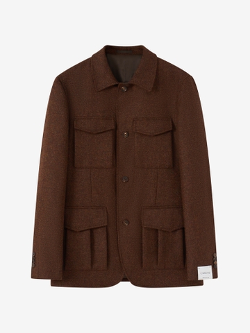 Sahariana Brown Shetland Tweed Safari Jacket