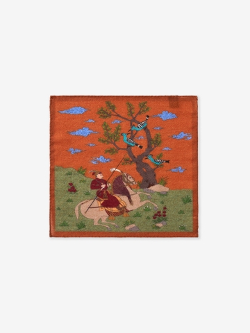 Burnt Orange Faris Wool Pocket Square