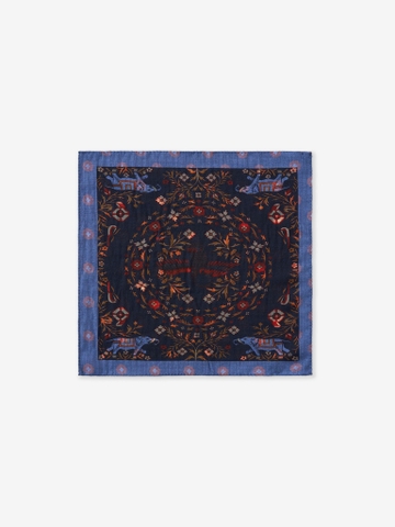 Dark Navy Quattuor Elephanti Wool Pocket Square