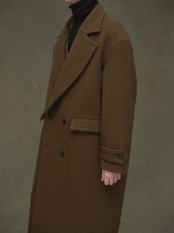 Áo khoác Double Breasted Overcoat In Brown