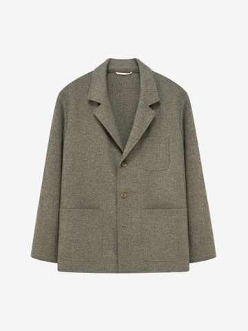 Fontainebleau Grey Merino Lambswool Traveler Jacket
